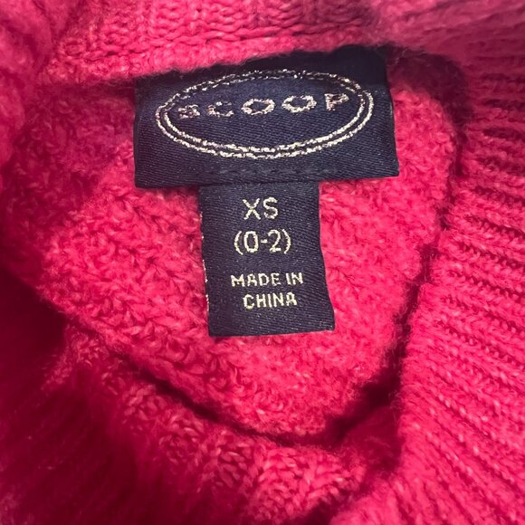 Scoop Women's Shaker Stitch Turtleneck Sweater Lightweight  In Pink Size XS - Picture 8 of 9